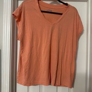 Columbia Peach V-Neck Short Sleeve Tee
